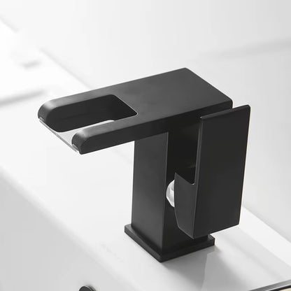 Luxury LED Black Basin Faucet Tall and Short Tap Bathroom Single Handle Cold and Hot Water Flow Produces Electricity