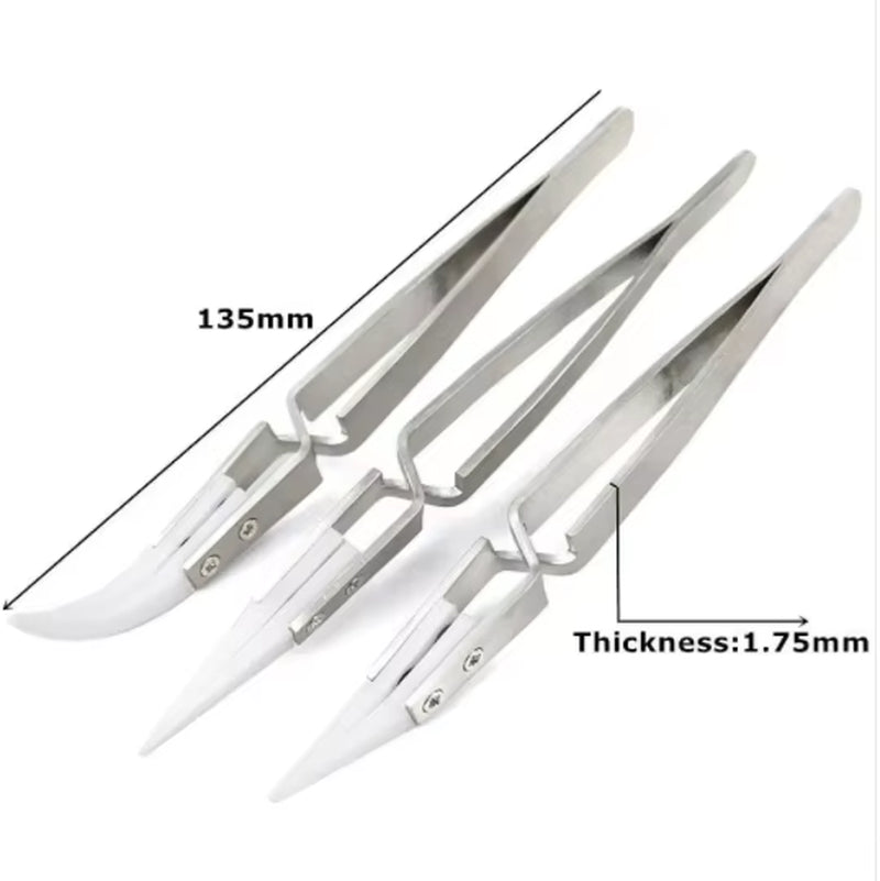 Precision Titanium Alloy Tweezers Professional Repair Fingerprint Fly Line Phone Motherboard Antimagnetic Electronics Forceps