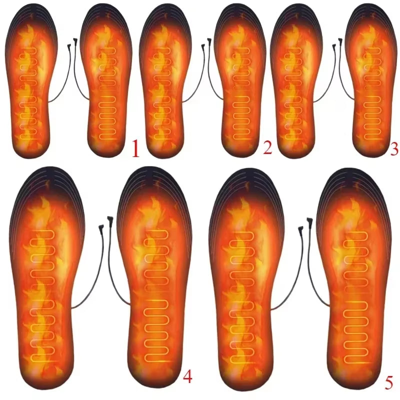 USB Heated Shoe Insoles Electric Foot Warming Pad Feet Warmer Sock Pad Mat Winter Outdoor Sports Heating Insole Winter Warm