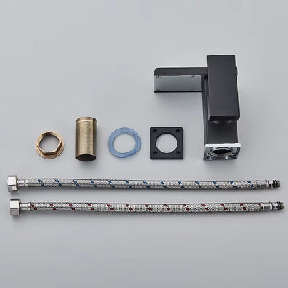 Luxury LED Black Basin Faucet Tall and Short Tap Bathroom Single Handle Cold and Hot Water Flow Produces Electricity